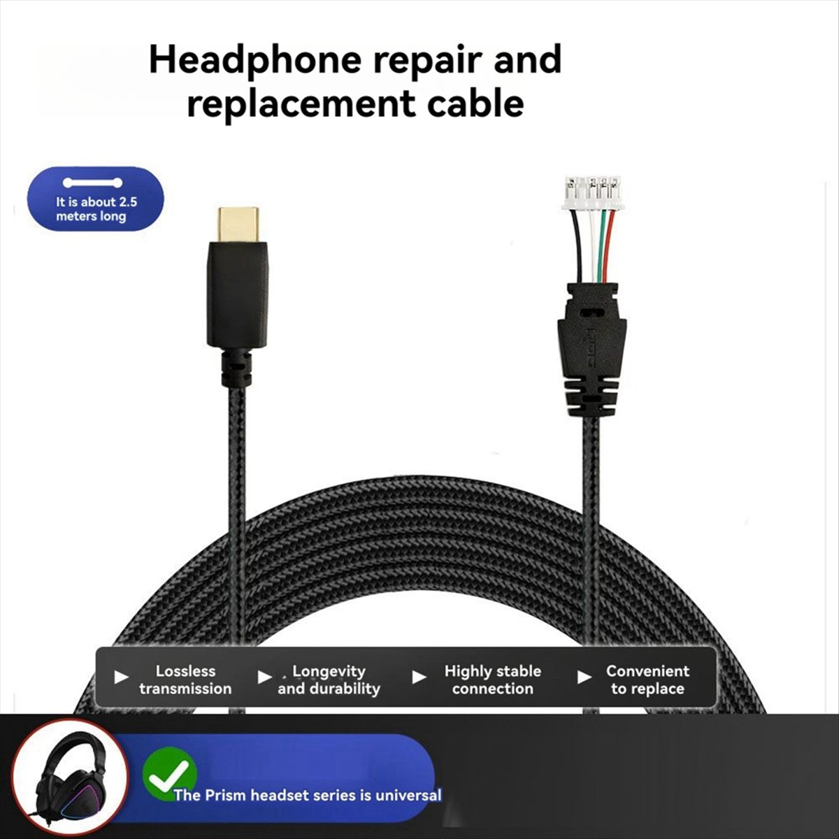 Contact Pickup Mic - DT75New Arrival Braided Wire for ASUS