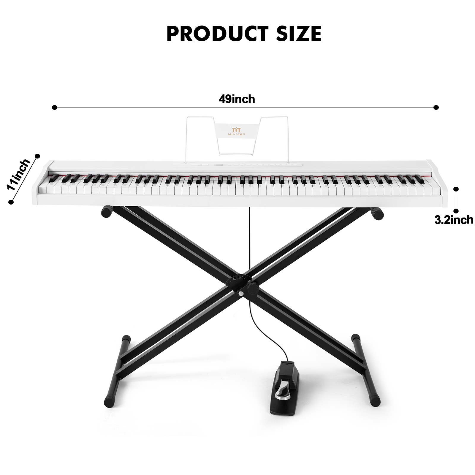 MUSTAR 88 Key Piano Keyboard S - огляд і ціна Piano Sustain Pedal