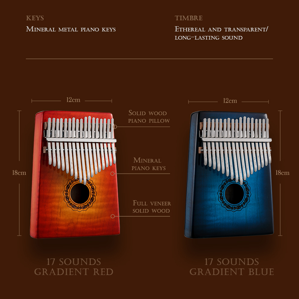 Hluru Professional 17 Key Mapl - огляд і ціна Kalimba Thumb Piano
